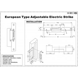Elektromagnetinė sklendė trumpa 25x110mm, tipas NO, SE-4NOS
